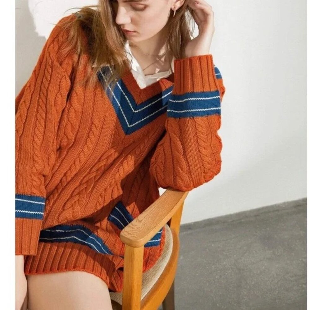 J.ING Ollie Colorblock Cable Knit Sweater